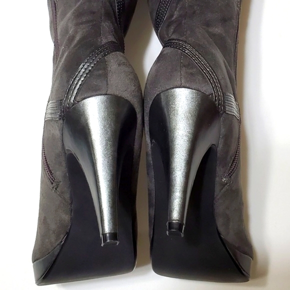 Impo Gray Boots Side Zipper w/ Stretch Side Panel Size 9.5 - Picture 5 of 8